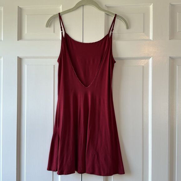 VICTORIA'S SECRET VINTAGE STRETCH KNIT LOW BACK CHEMISE SLIP DRESS RED SMALL - Picture 2 of 7